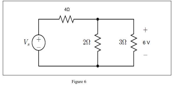 Calculate the power absorbed by the 4Ω resistor for Figure 6 below.