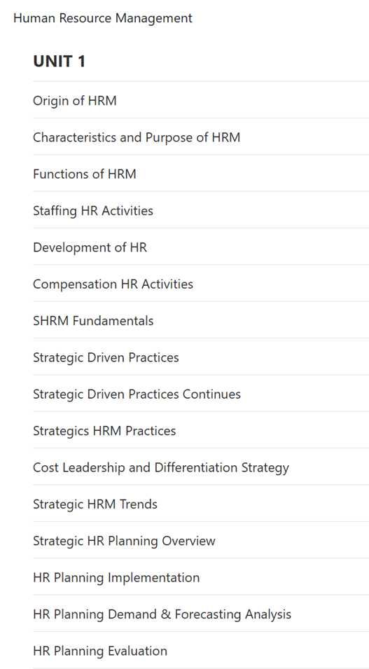 Unit 1 Assignment - Human Resource Management