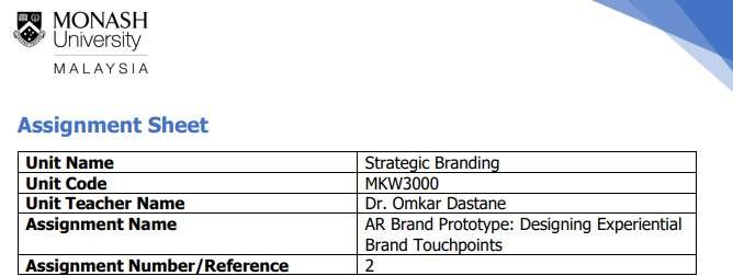 MKW3000 Strategic Branding Assignment 2, 2026 Monash University