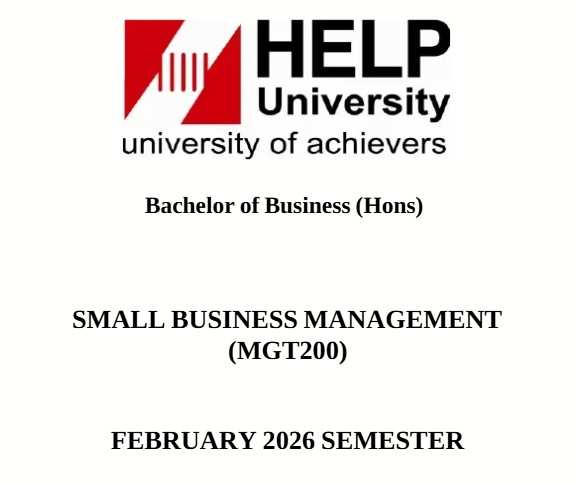 MGT200 Small Business Management Assignment Brief 2026 Help University